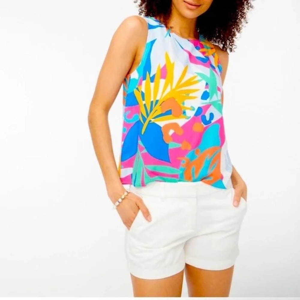 J. Crew Multicolor Tropical Print Sleeveless Tank Top